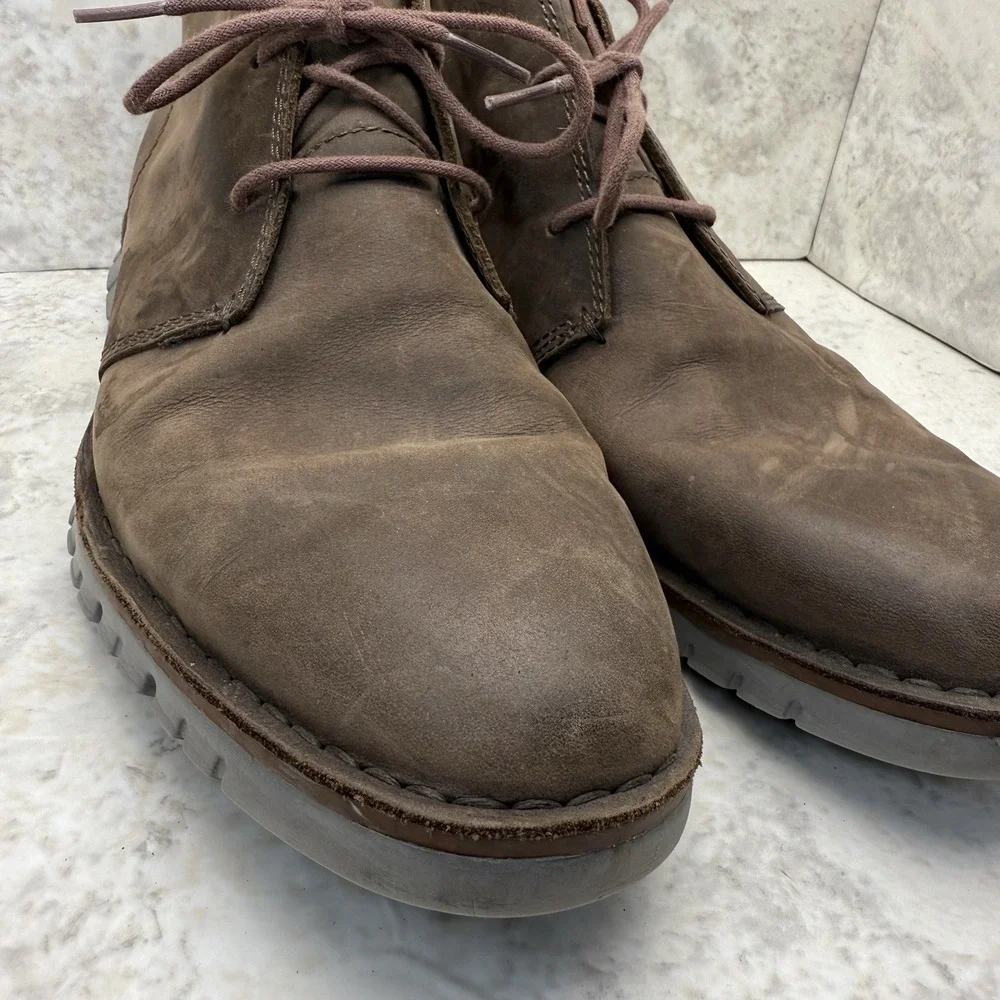Cole Haan Men's 10 Zerogrand Chukka Lightweight Flex Sole Brown Leather Boots